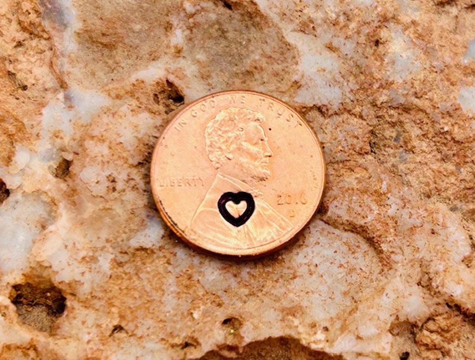 Stamped Penny Charm – Crosses, Heart, Christian Gift