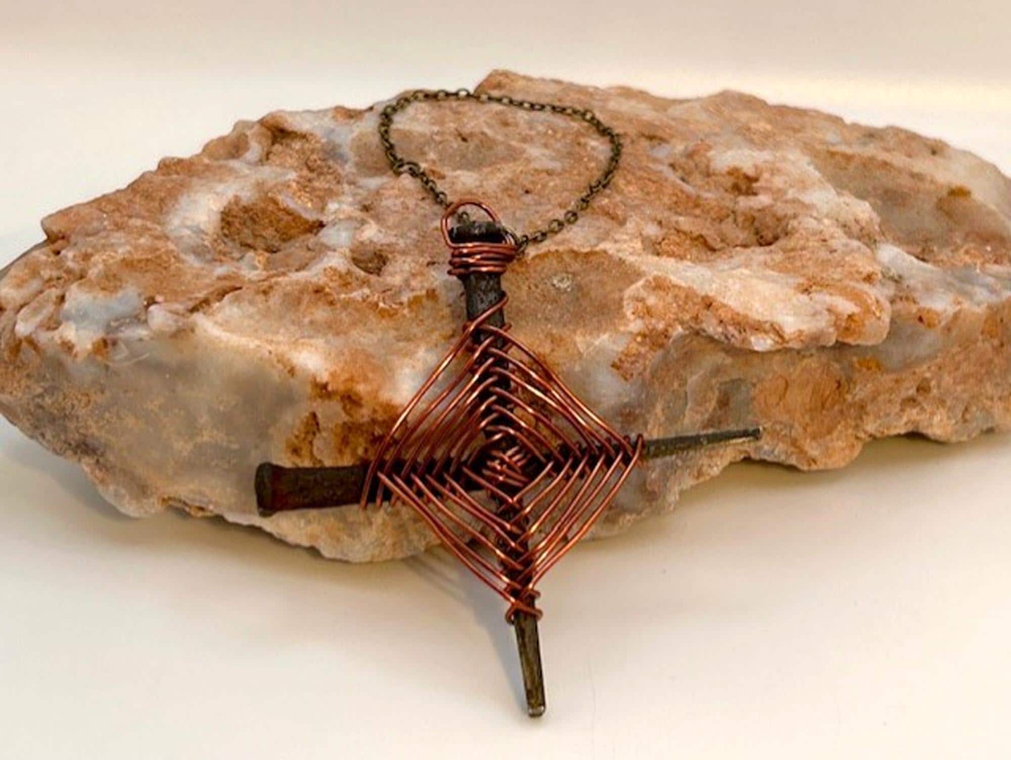 Mor-Rioghain Talisman Wall Decor - Iron Protection Cross - Home and Self Protection - Hand Forged 1800’s Nails