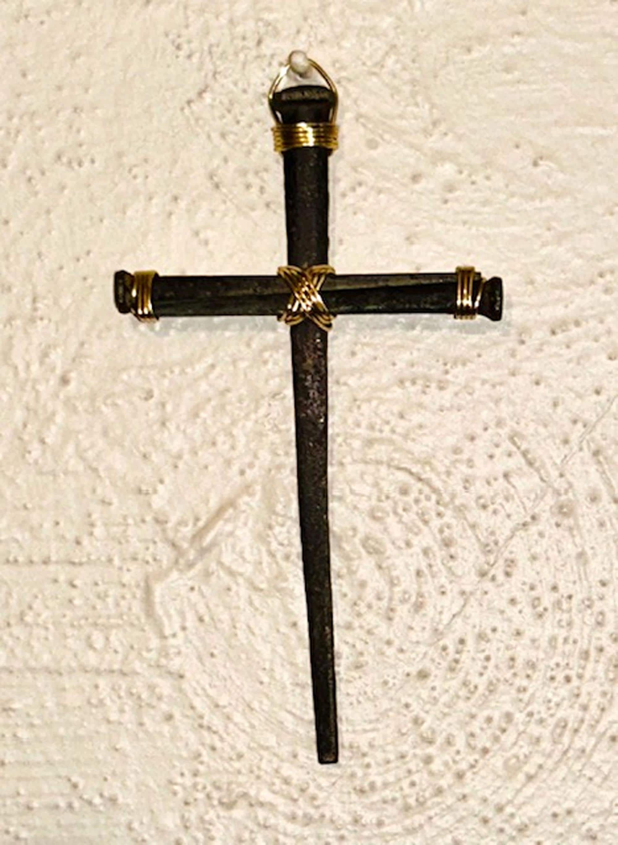 Hand Forged Iron Nail Cross – Rustic Christian Wall Decor - Housewarming Gift - Easter - Anniversary - Christmas - Birthday - Strong Faith