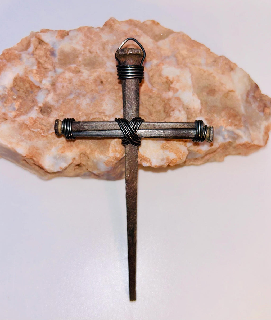 Iron Nail Cross Wall Decor – Rustic Christian Gift - Housewarming Gift - Easter - 6th Iron Anniversary - Birthday -Christmas -FREE GIFT BOX