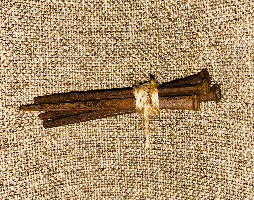 Antique Square Coffin Nails - Hand Forged 1815, Set of 4