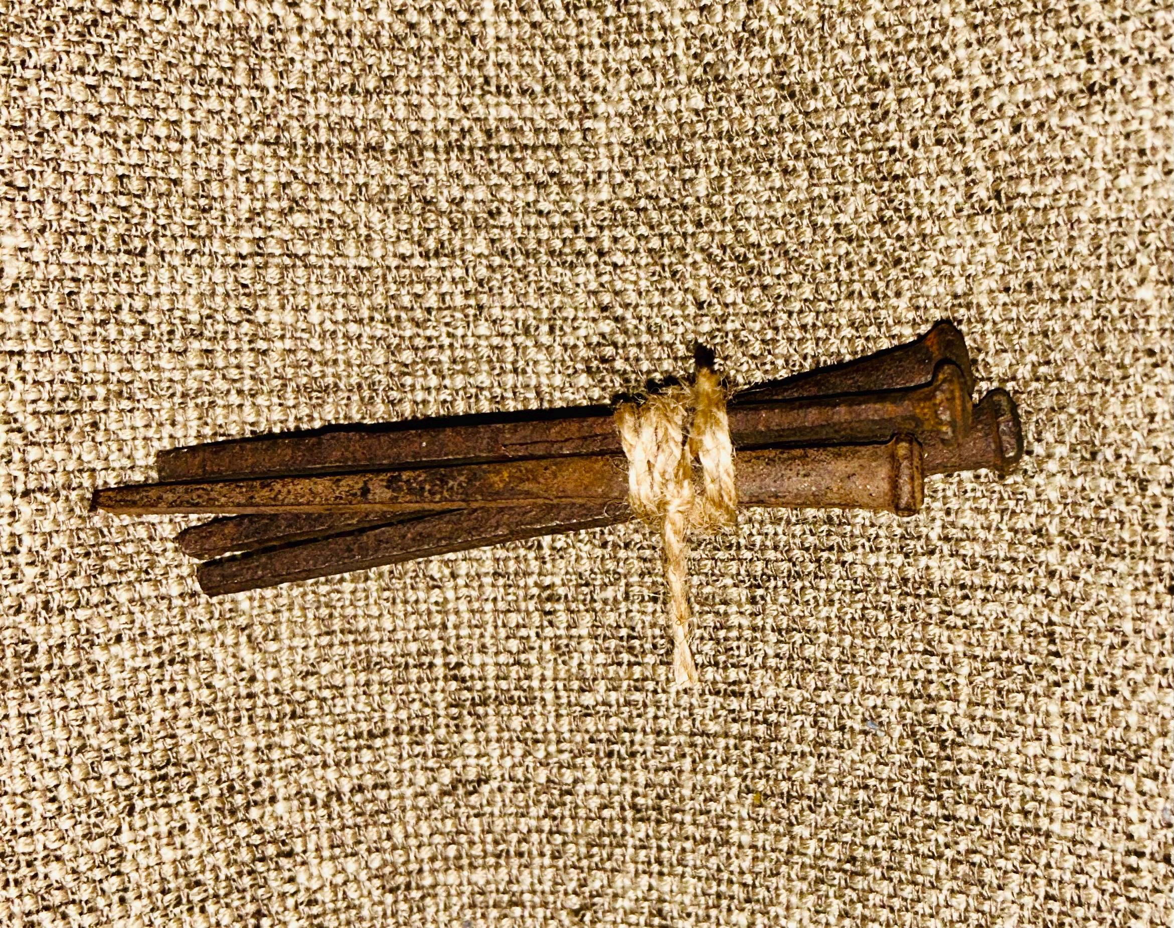 Antique Square Coffin Nails - Hand Forged 1815, Set of 4