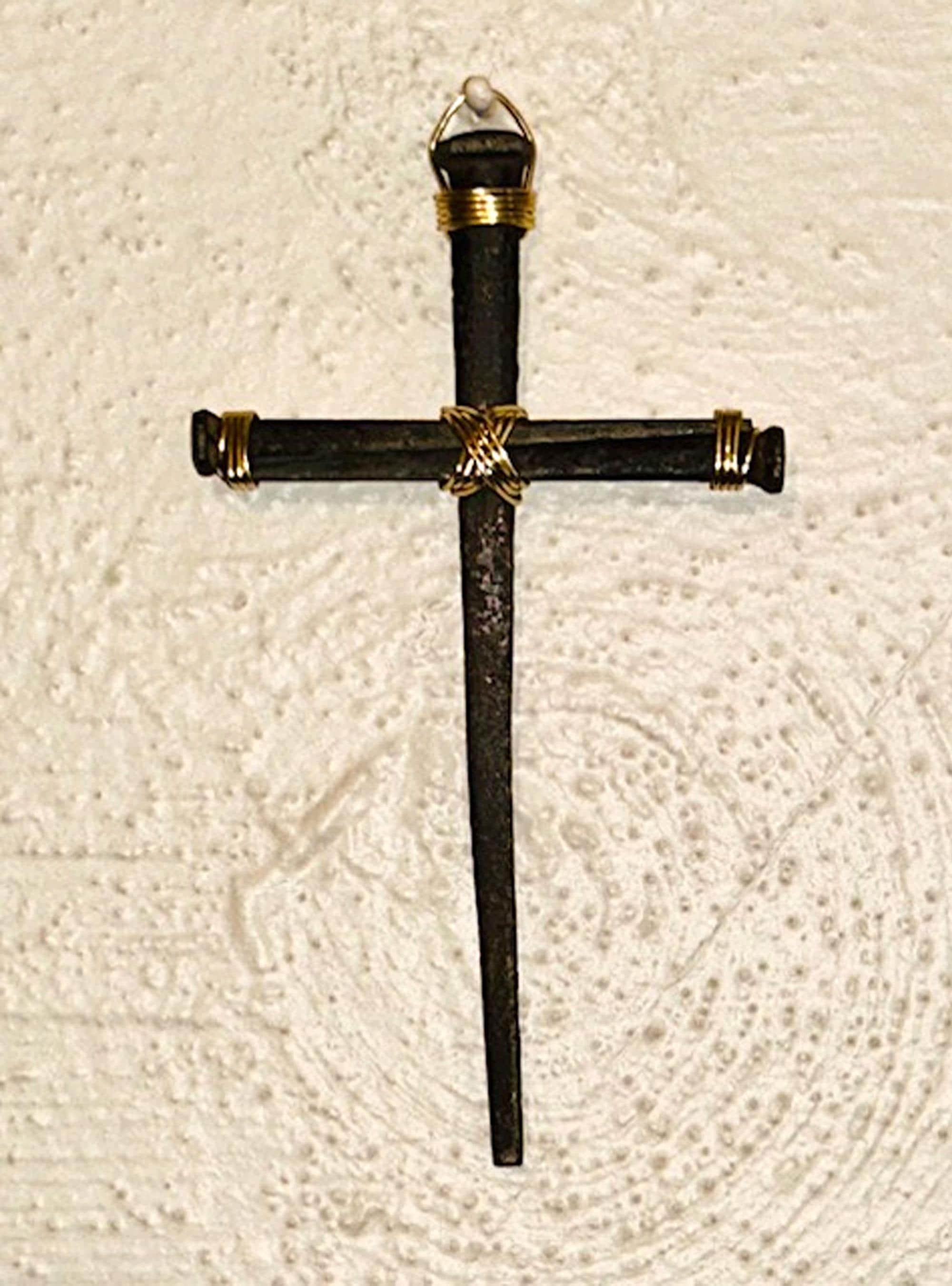 Hand Forged Iron Nail Cross – Rustic Christian Wall Decor - Housewarming Gift - Easter - Anniversary - Christmas - Birthday - Strong Faith