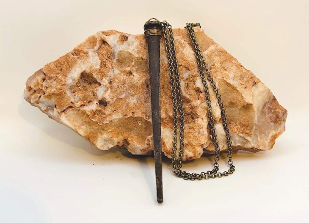 Coffin Nail Pendant Necklace - 1880s Hand Forged Iron -4.5 Inch -Gothic Birthday Gift -Vampirecore Grunge Dark Academia Alternative -Vampire