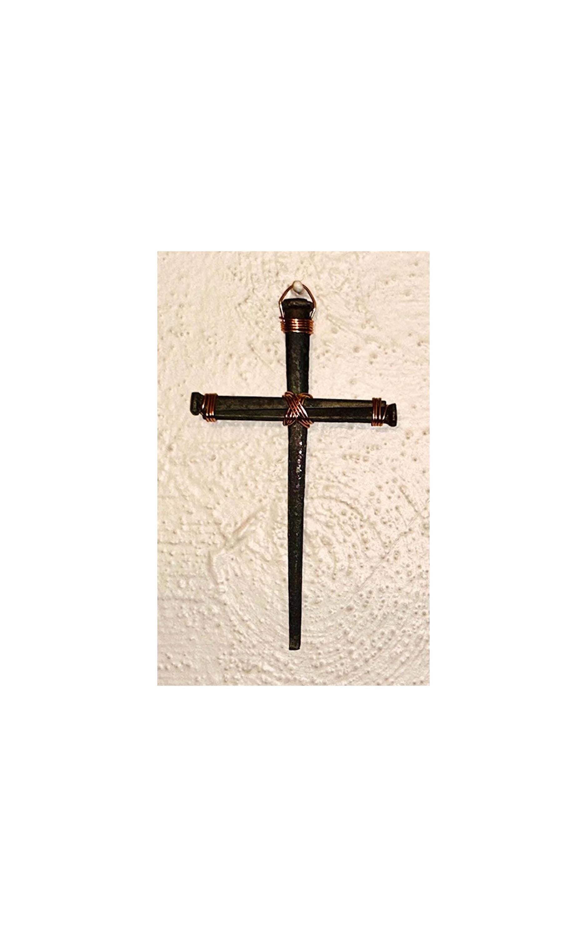 Iron Nail Cross - Christian Wall Decor - Housewarming Gift - Easter - Anniversary - Fathers Mothers Day -Birthday -Hand Forged - FREE GIFT B