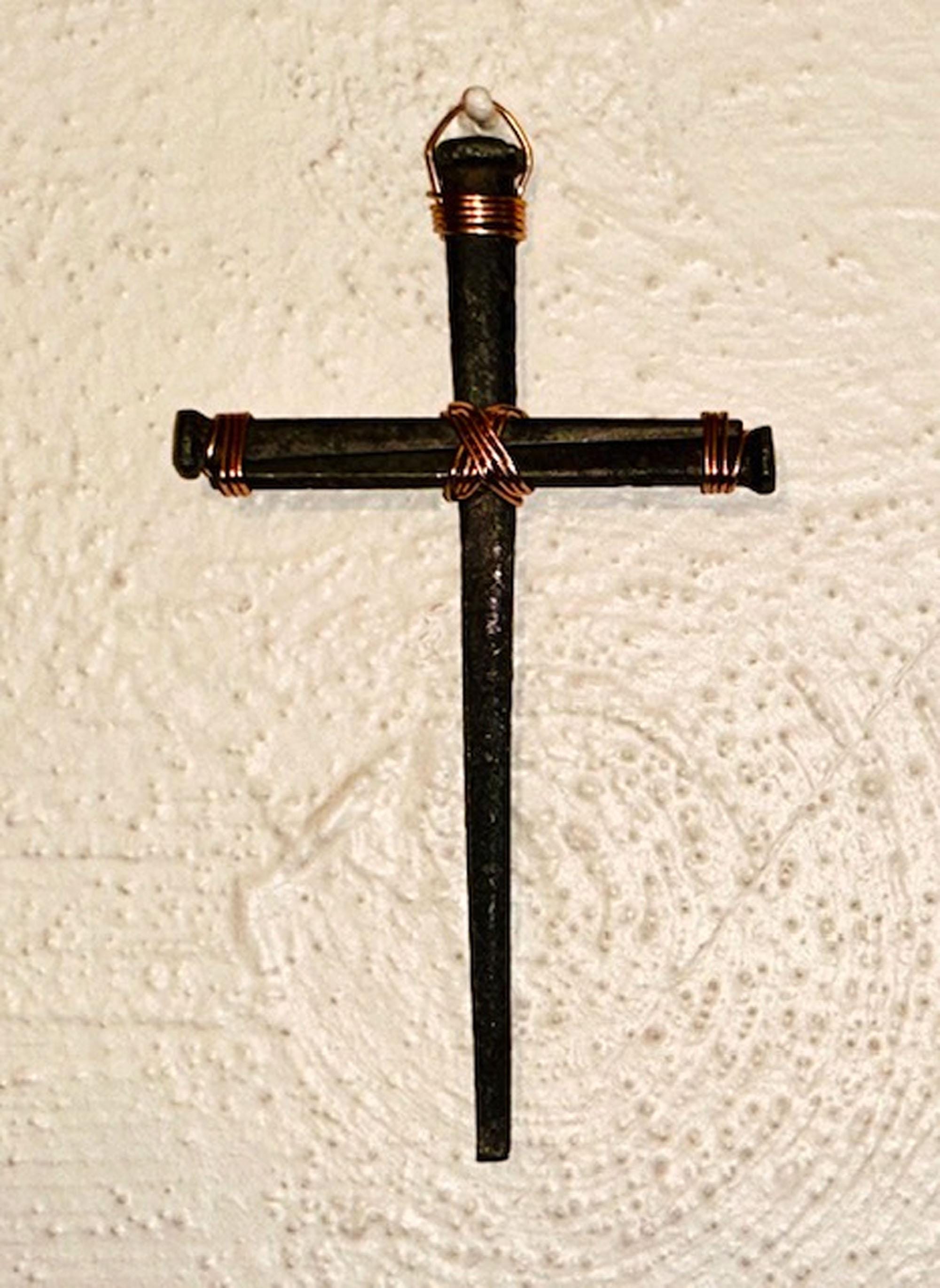 Iron Nail Cross - Christian Wall Decor - Housewarming Gift - Easter - Anniversary - Fathers Mothers Day -Birthday -Hand Forged - FREE GIFT B