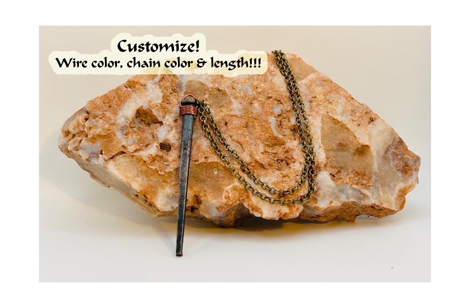 Coffin Nail Pendant Necklace 3" - Gothic Birthday Gift -  Iron 6th Anniversary - 7th Copper -FREE GIFT BOX -Alt -Alternative Vampire Jewelry