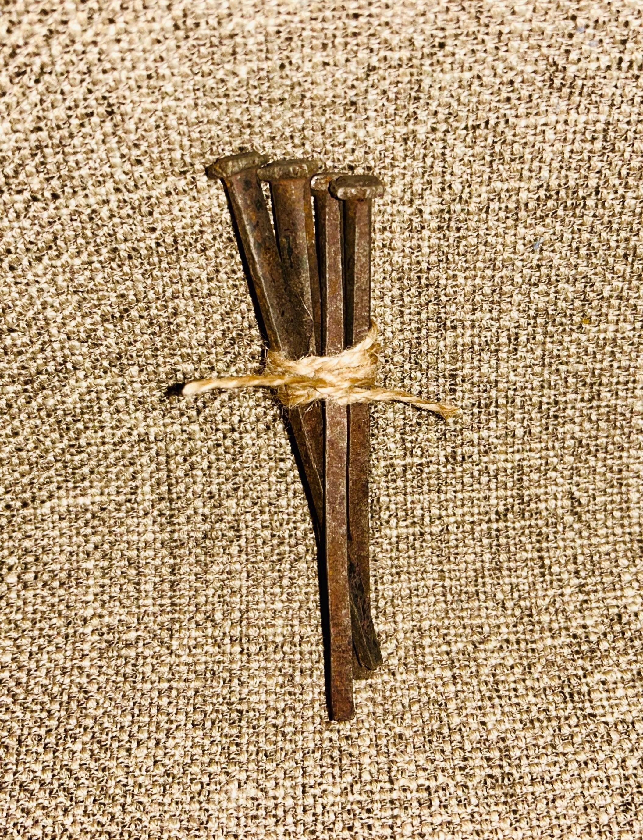Antique Square Coffin Nails - Hand Forged 1815, Set of 4