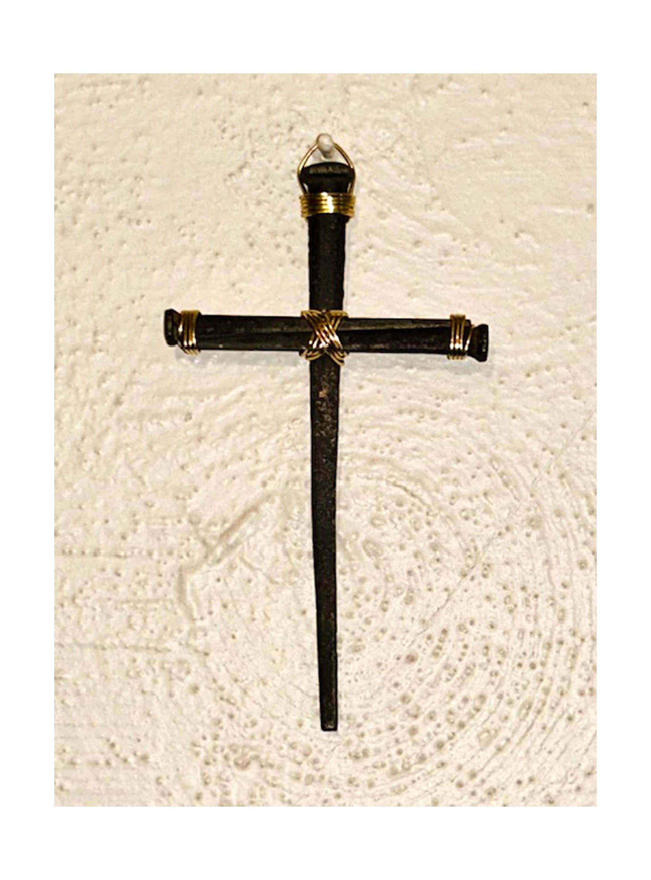 Hand Forged Iron Nail Cross – Rustic Christian Wall Decor - Housewarming Gift - Easter - Anniversary - Christmas - Birthday - Strong Faith