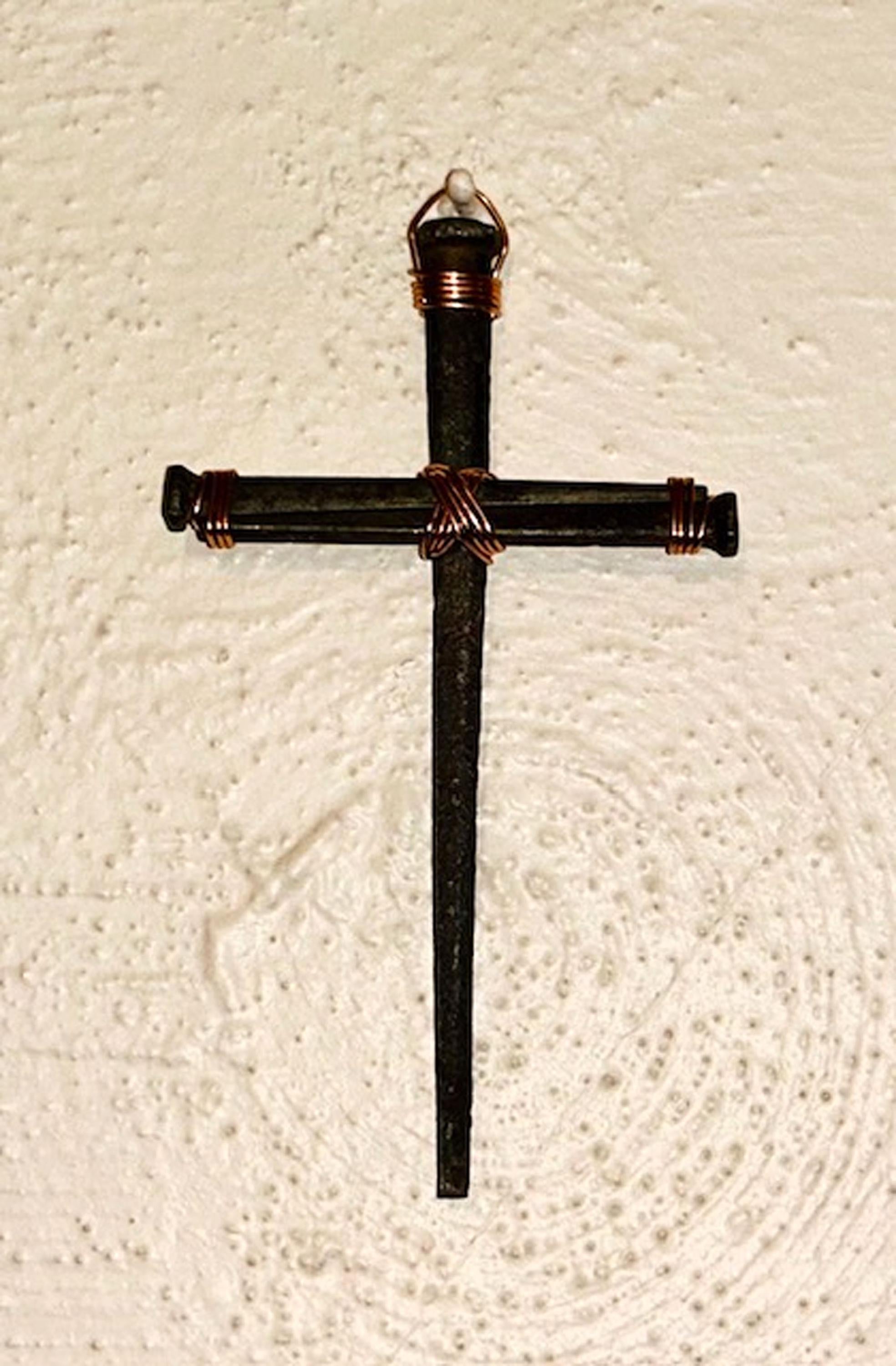 Iron Nail Cross - Christian Wall Decor - Housewarming Gift - Easter - Anniversary - Fathers Mothers Day -Birthday -Hand Forged - FREE GIFT B