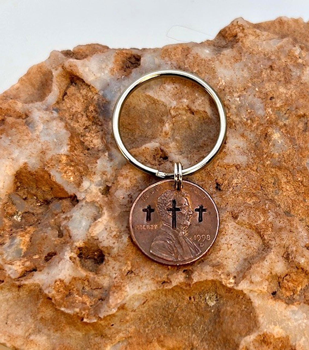Penny Cross Keyring – Christian Easter Gift, Religious Keychain - FREE Gift Box