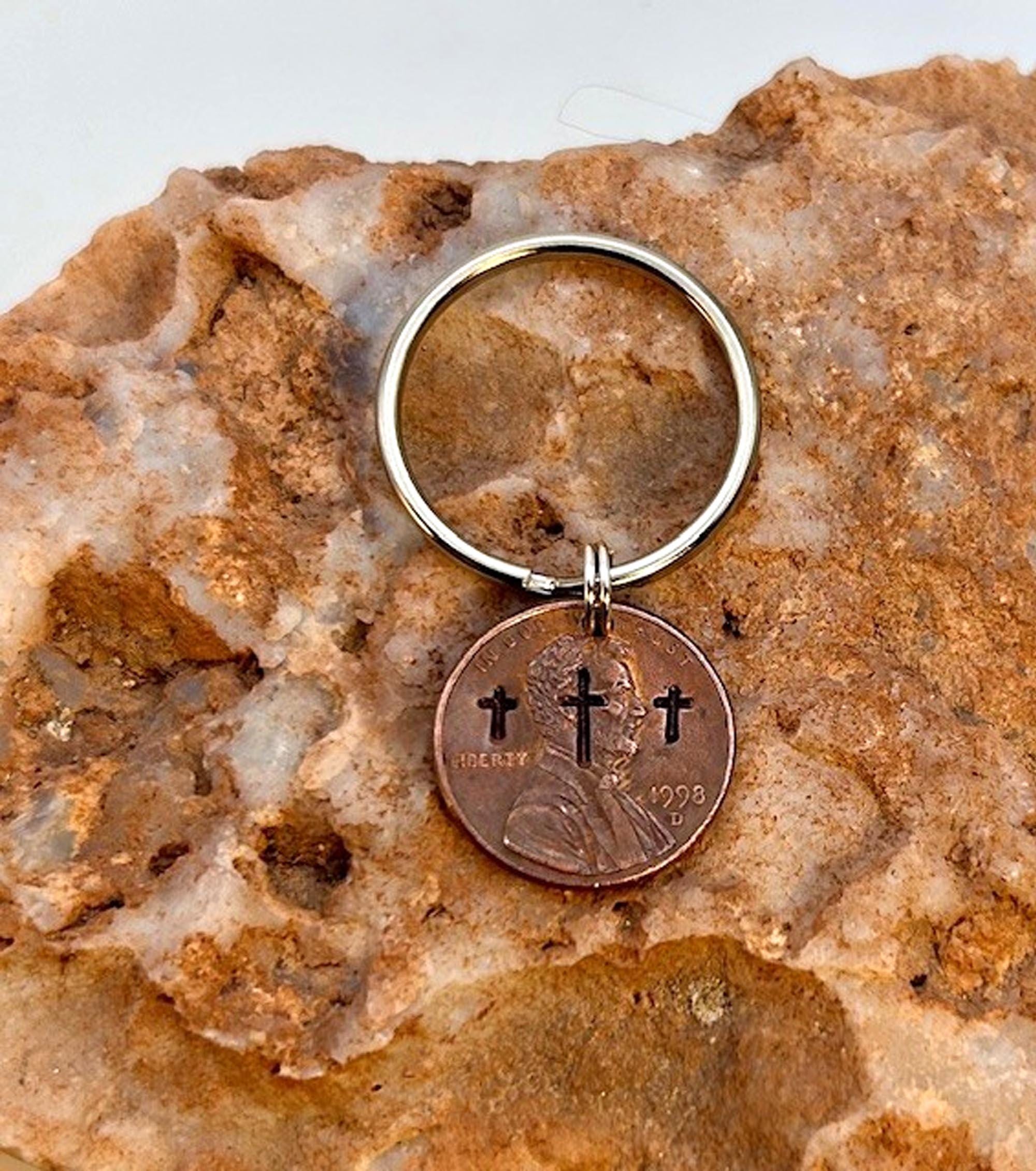 Penny Cross Keyring – Christian Easter Gift, Religious Keychain - FREE Gift Box