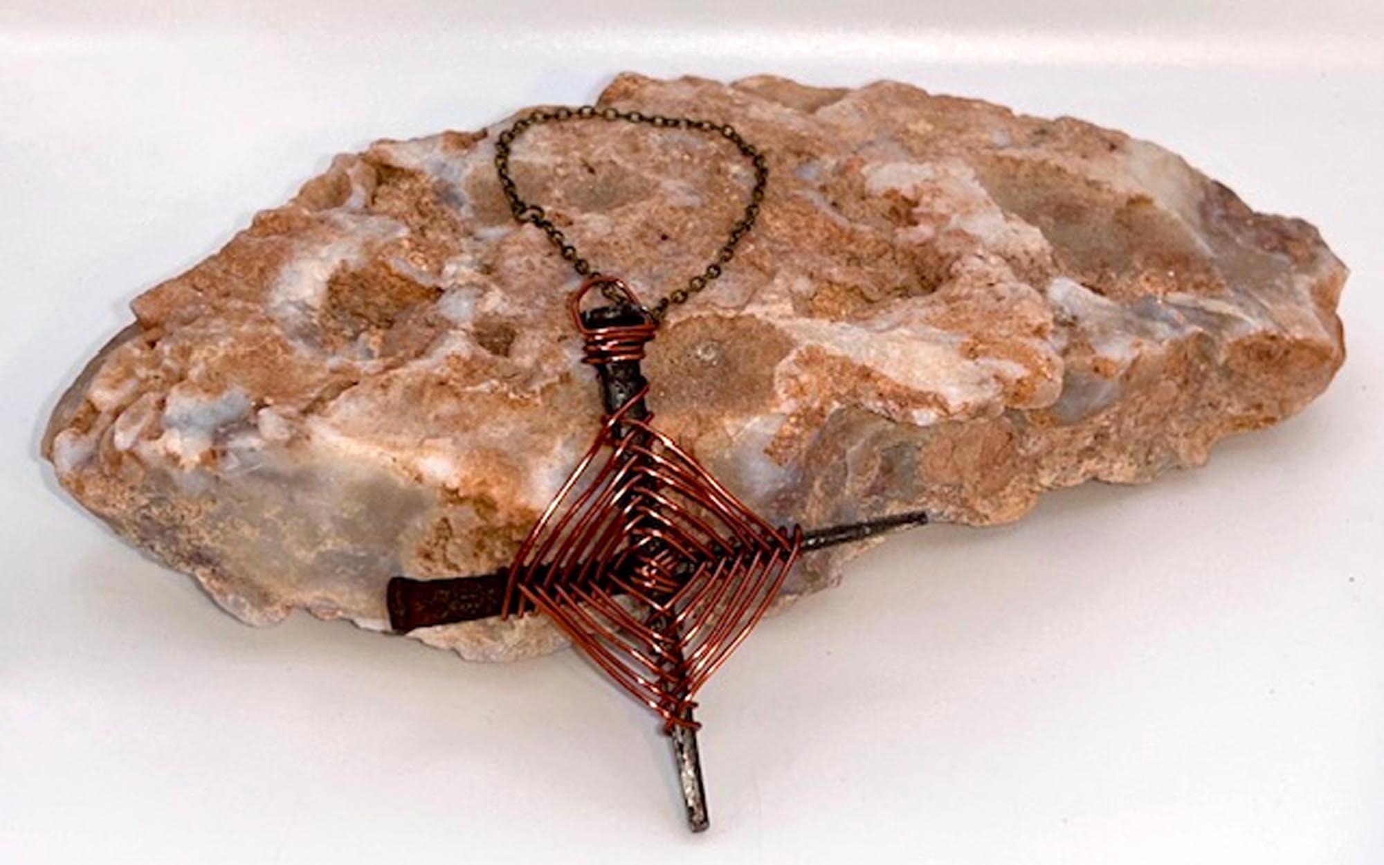 Mor-Rioghain Talisman Wall Decor - Iron Protection Cross - Home and Self Protection - Hand Forged 1800’s Nails