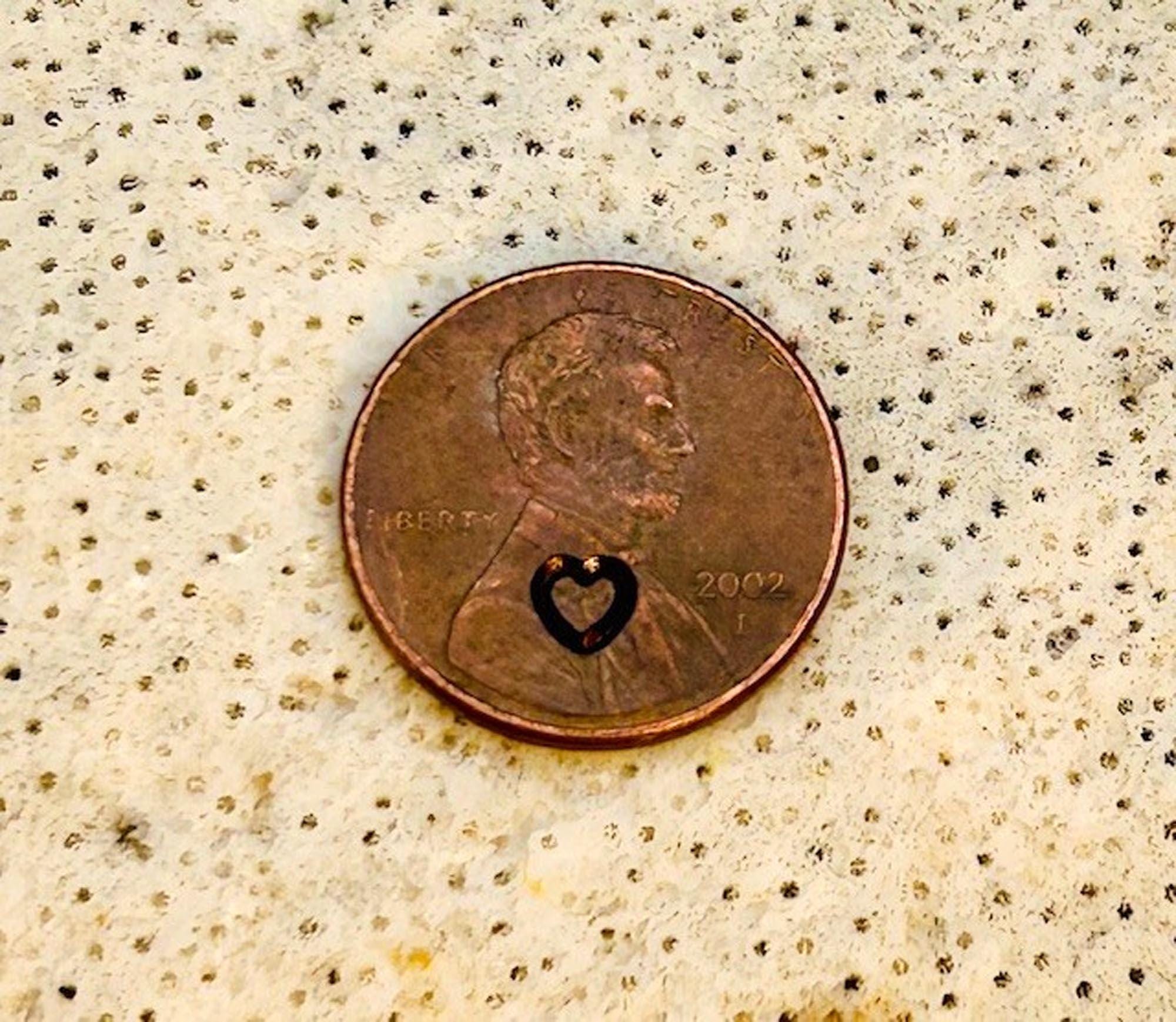 Stamped Penny Charm – Christian Crosses, Heart, Religious Gift