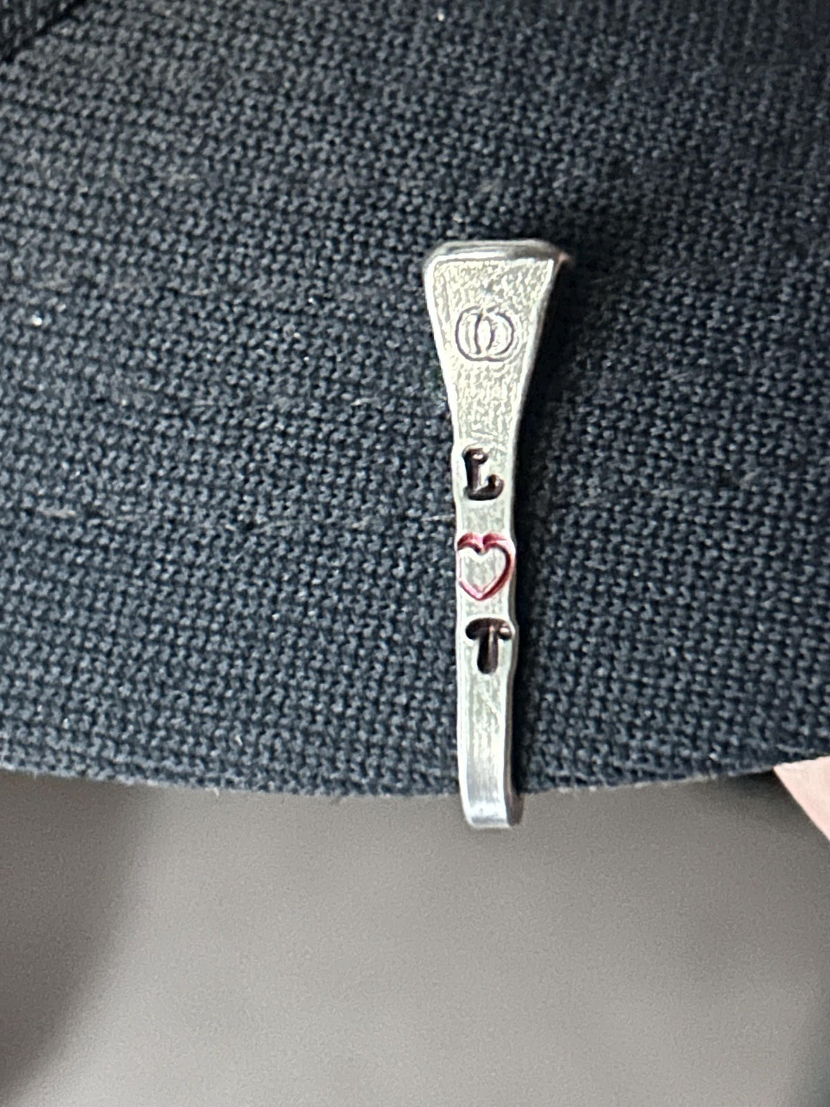 Horseshoe Nail Hat Clip - XXXOOO - Hugs & Kisses - Hand Stamped Gift - Monogrammed Couples Anniversary, Birthday - Wedding Anniversary Gift